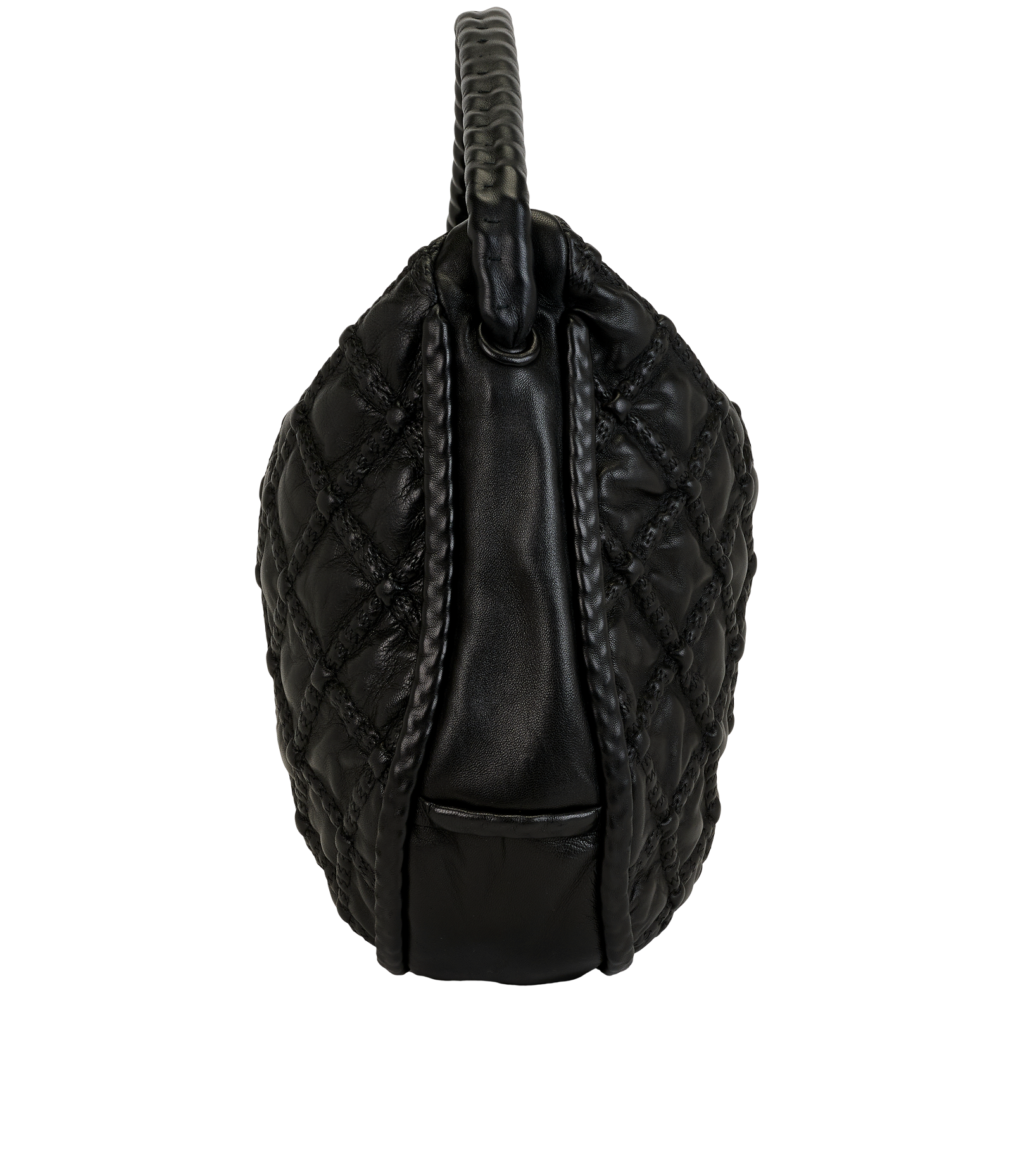 Quilted Hobo, &pound;1,200, Handbags, Black, Leather, Bottom view